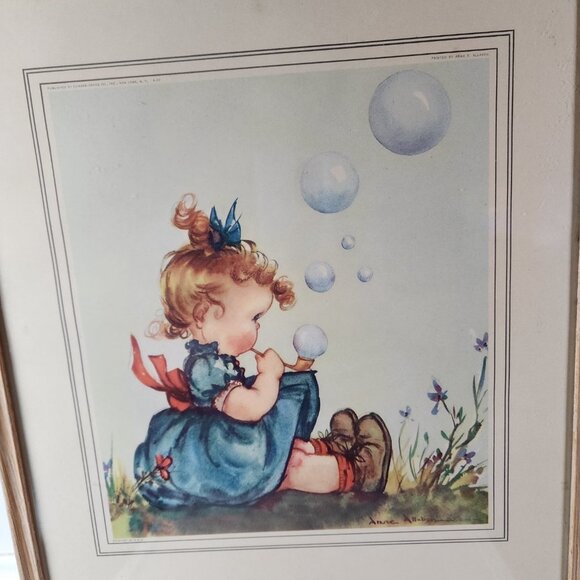 Vintage Anne Allaben Print Bubbles Print 1940s - Picture 2 of 6
